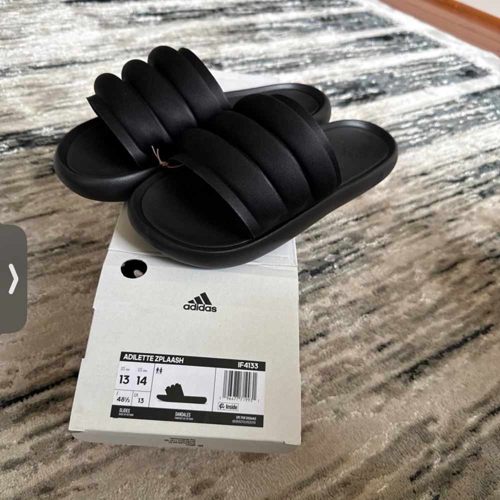 Adidas ZPLAASH Slide Slippers 'Triple Black' - IF4133 Mens Size 13 women’s 14